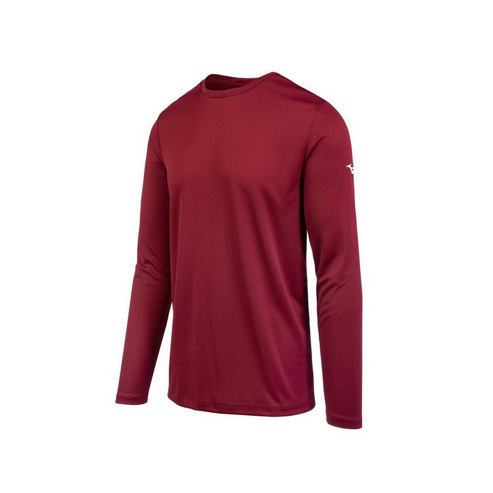 Camisetas Mizuno Long Sleeve Hombre Rojas Comprar UDWV-28104